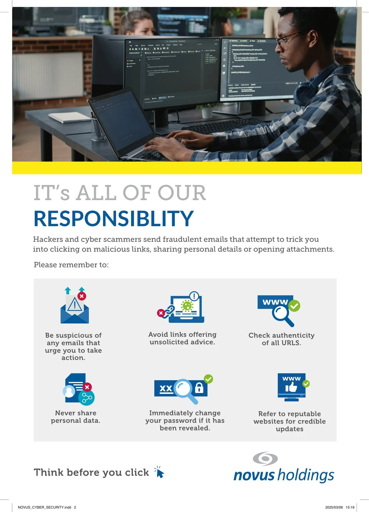 Novus Cyber Security awareness internal poster