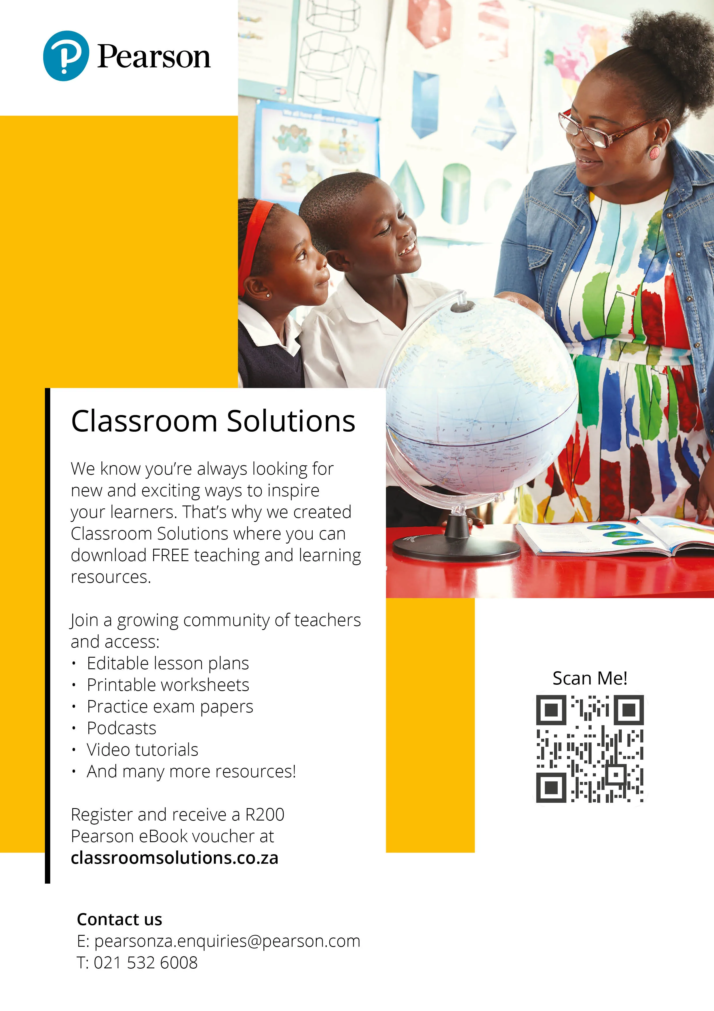 Pearson Classroom Solutions A4 marketing flyer