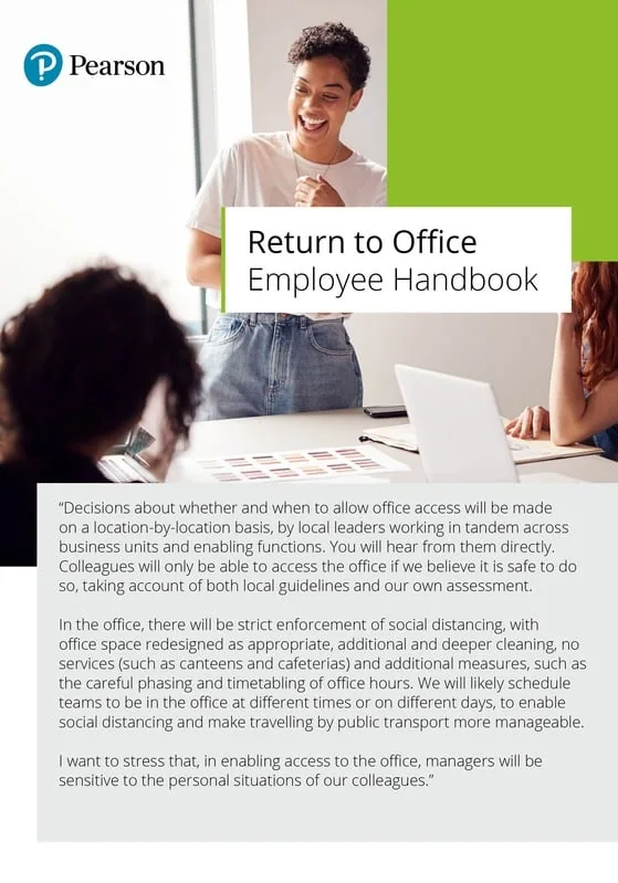 Return to Office Employee Handbook cover